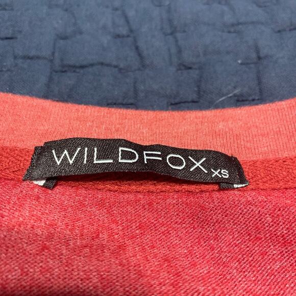 Wildfox red white baggy beach jumper I'll rise but I won't shine XS NWOT - Picture 5 of 6